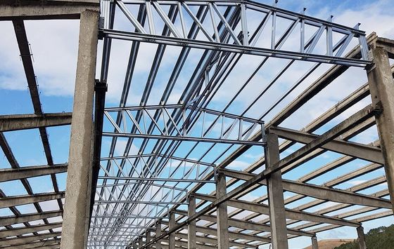 Customized Steel Structure Workshop Building , Prefabricated Light Metal Frame Construction
