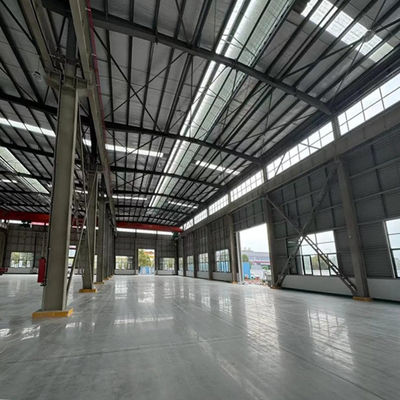Customized Steel Structure Workshop Building , Prefabricated Light Metal Frame Construction