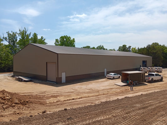 Rockwool Insulation Metal Warehouse Building Steel Structure With Round Bar Brace