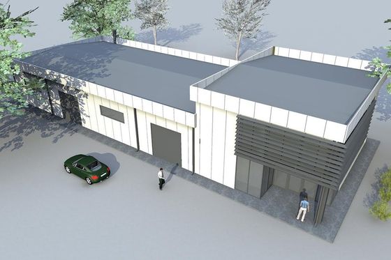 Steel Frame Warehouse for Carport Use Constructed with Durable Sandwich Panel Material