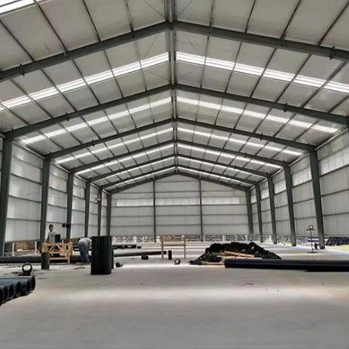 Clear Span Metal Buildings Workshop , Customized Light Steel Frame Commercial Building