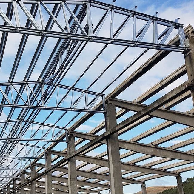 Modern Prefab Steel Warehouse Buildings , High Rigidity Steel Frame Industrial Building