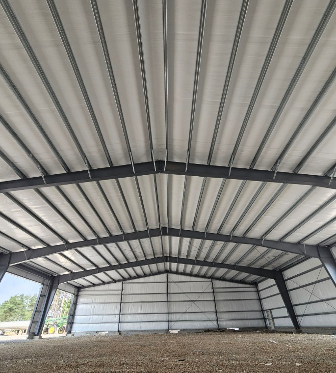 Rockwool Insulation Metal Warehouse Building Steel Structure With Round Bar Brace