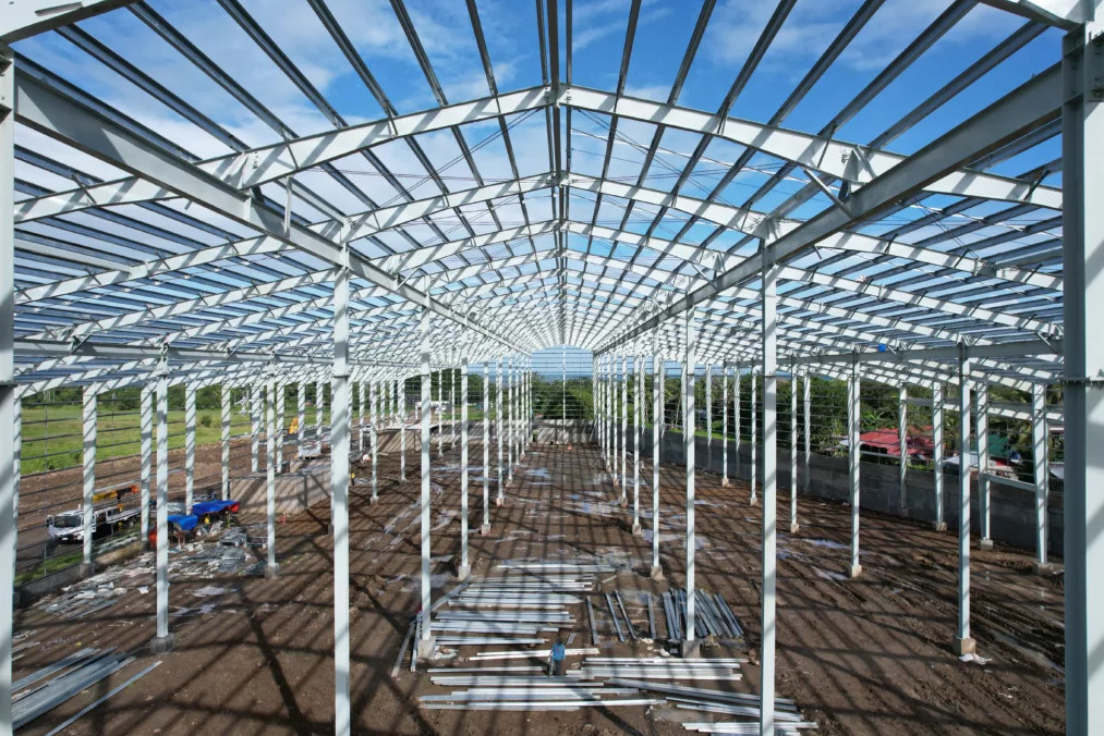 Round Bar Brace Steel Structure Warehouse with Q345 Steel Grade and ASTM Standard Certification